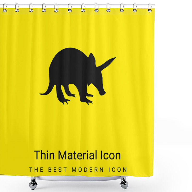 Personality  Ant Eater Shape Minimal Bright Yellow Material Icon Shower Curtains