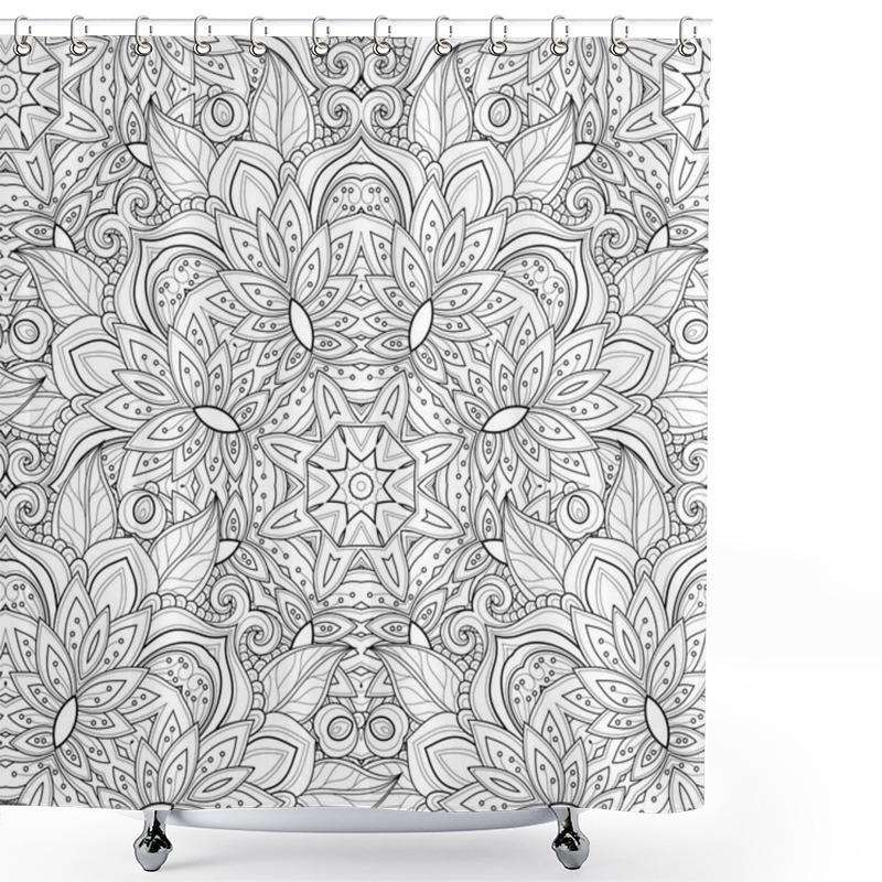 Personality  Seamless Monochrome Ornate Pattern Shower Curtains