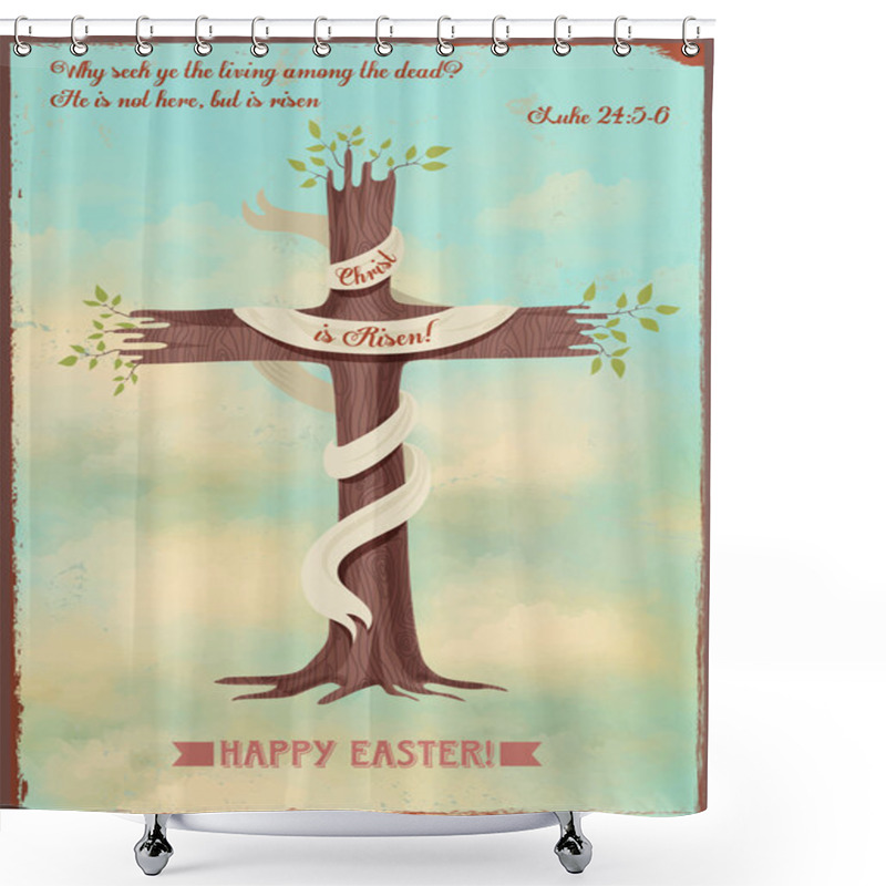 Personality  Religious Easter Poster Shower Curtains