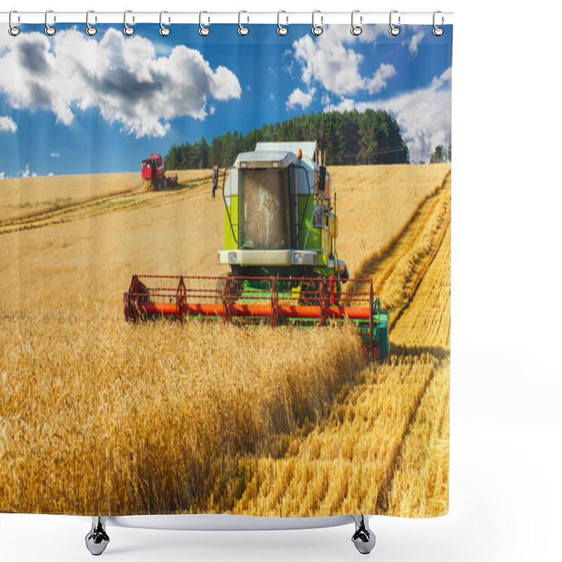 Personality  Combine Harvester Shower Curtains