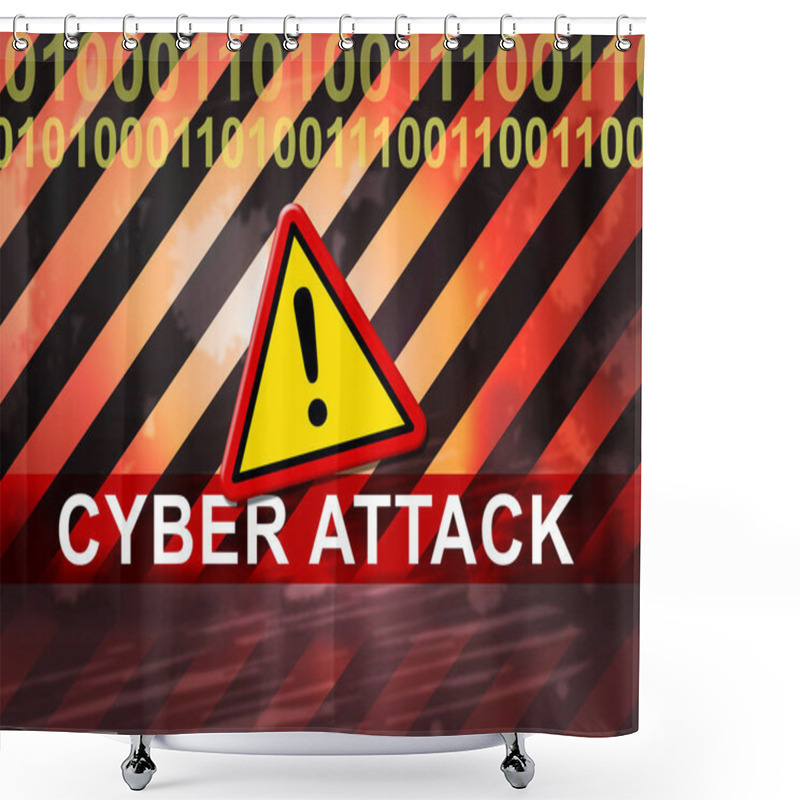 Personality  Cyberattack Malicious Cyber Hack Attack 2d Illustration Shows Internet Spyware Hacker Warning Against Virtual Virus Shower Curtains