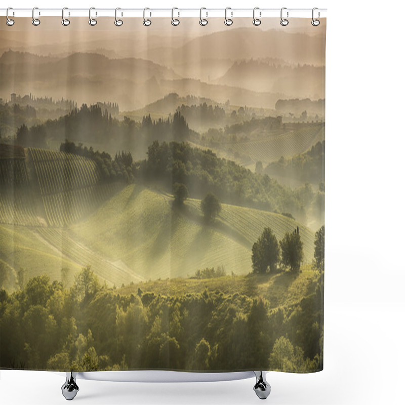 Personality  Tuscan Hills Around San Gimignano Shower Curtains