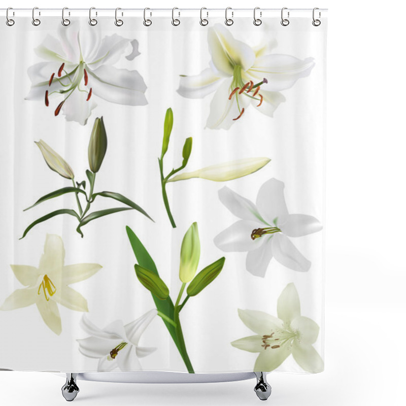 Personality  Light Lilies Flowers Shower Curtains