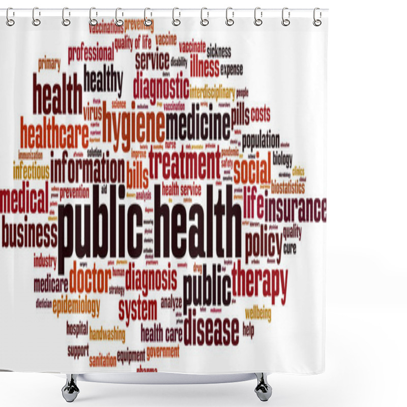 Personality  Public Health Word Cloud Concept. Vector Illustration Shower Curtains