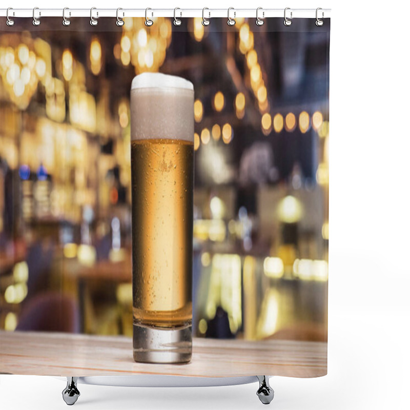 Personality  Mug Of Beer On Table Shower Curtains