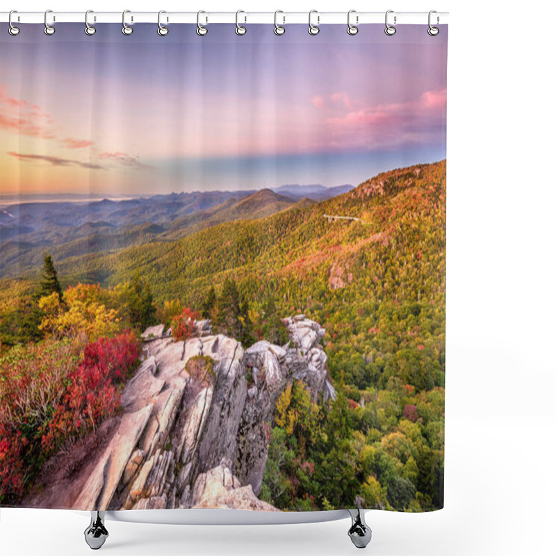 Personality  Blue Ridge Mountains Landscape At Lin Cove  Shower Curtains