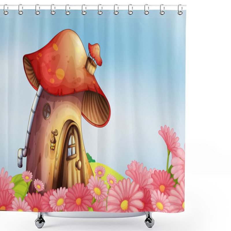 Personality  A Garden With A Mushroom House Shower Curtains