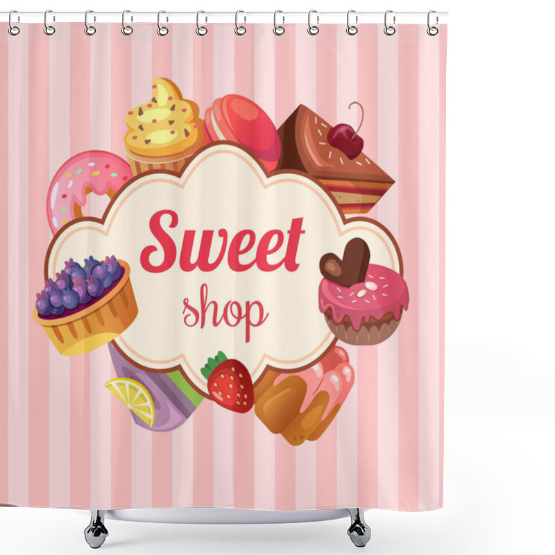 Personality  Sweet Shop Background Shower Curtains