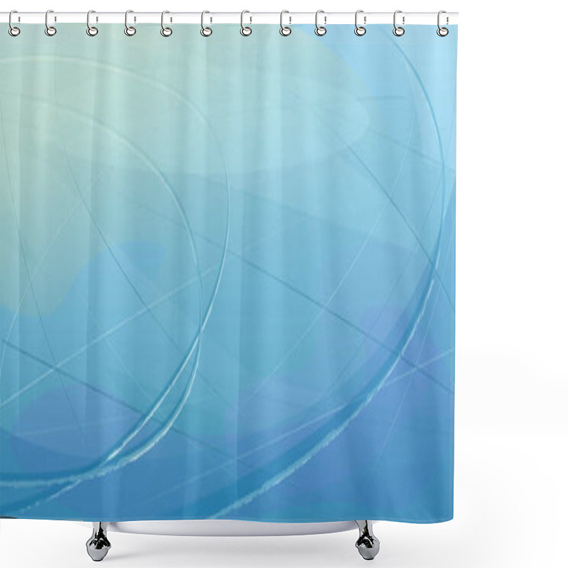 Personality  Ice Rink Background With Marks From Skating And Hockey, Scratched Lines. Blue Banner Template With Abstract Ice Pattern. Winter Backdrop. Cold Season Horizontal Concept. Vector Illustration. Shower Curtains