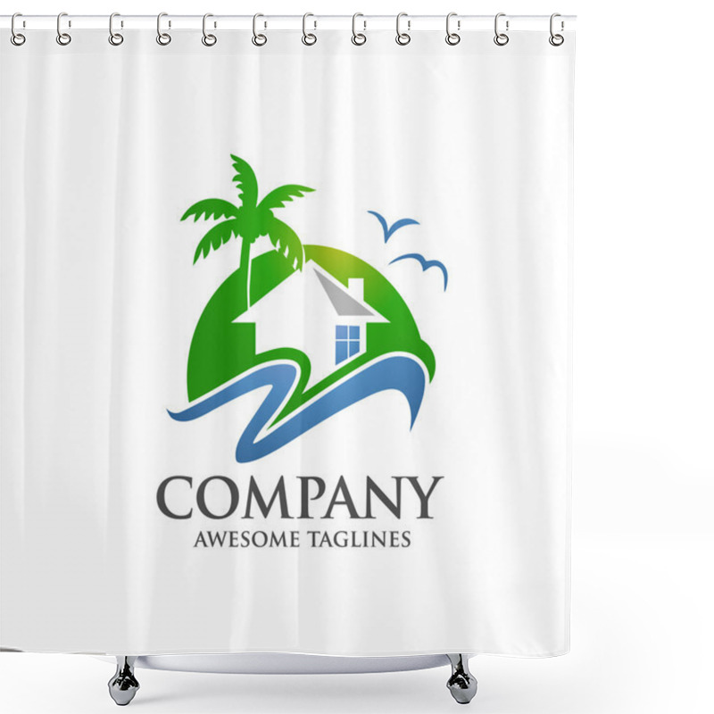 Personality  Modern Green Real Estate, Hotel Shower Curtains