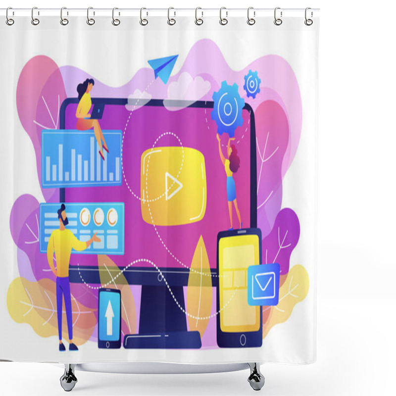 Personality  PPC Campaign Concept Vector Illustration. Shower Curtains