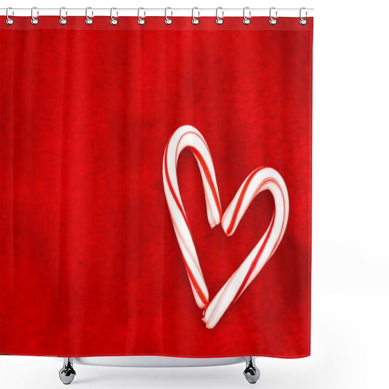 Personality  Candy Cane Heart Shower Curtains