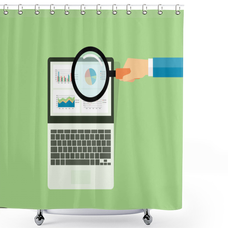 Personality  Business Planning And Business Investment. Graph With Paper Report Shower Curtains