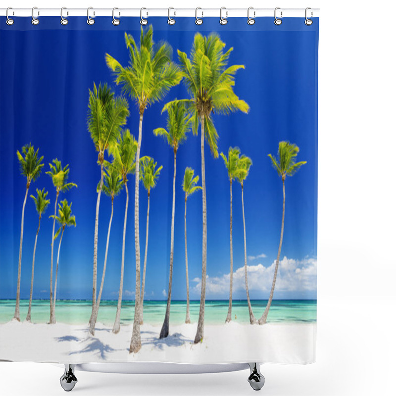 Personality  Beach On The Tropical Island Shower Curtains