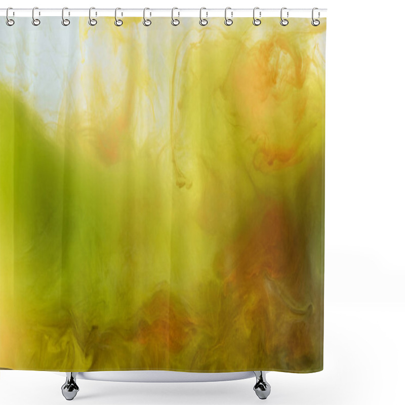 Personality  Artistic Background With Flowing Yellow And Orange Paint Shower Curtains