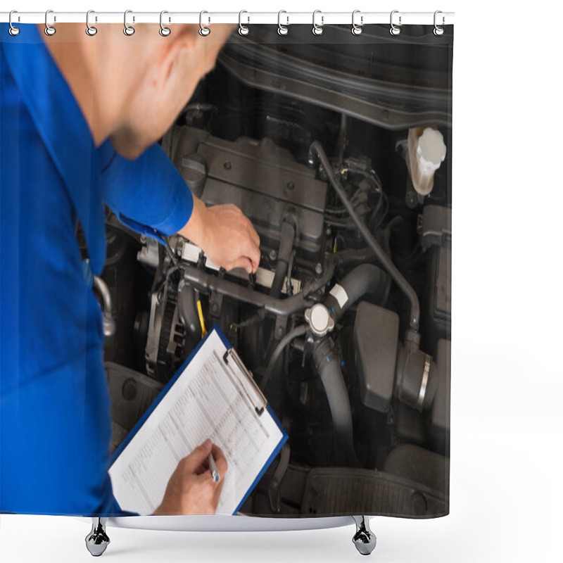 Personality  Mechanic Standing Near Car Shower Curtains