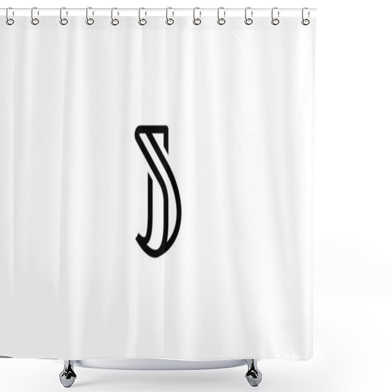 Personality  Letter JS Or SJ Logo Design Vector  Shower Curtains