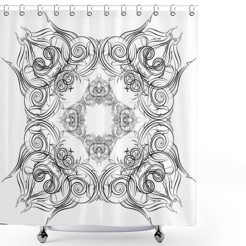 Personality  Hand-painted Graphic Pattern. Lace, Oriental, Persian Carpet Shower Curtains