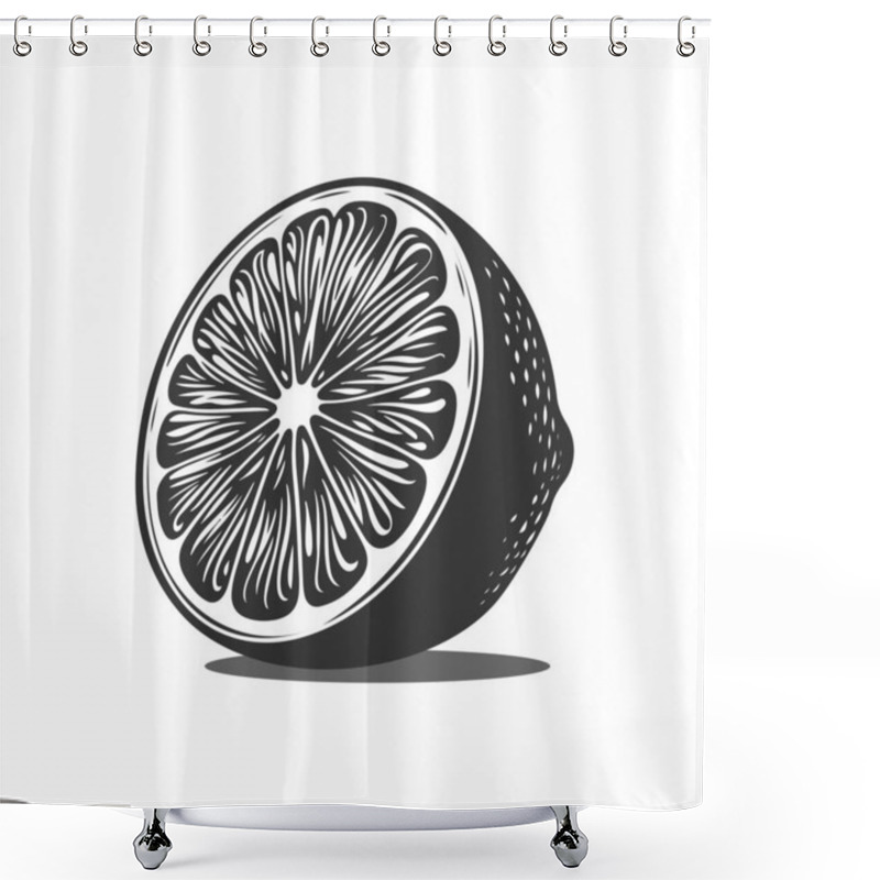 Personality  Zesty Lemon Silhouette Ideal For Designs That Focus On Healthy Food, Drinks, Or Tropical Themes. Shower Curtains