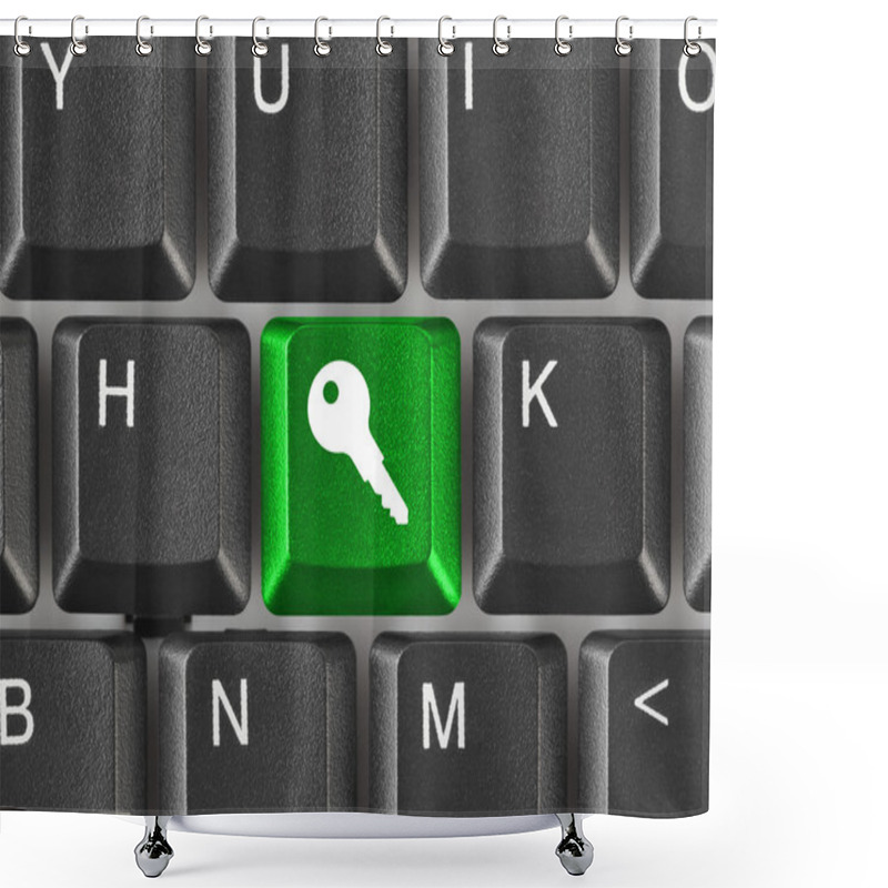 Personality  Computer Keyboard With Security Key Shower Curtains