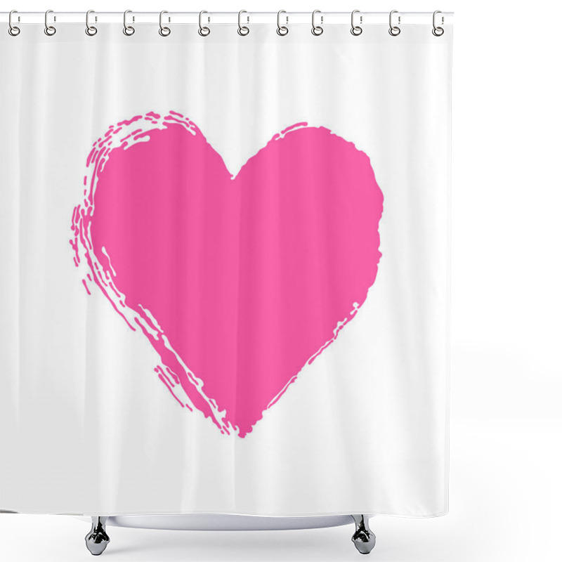 Personality  Pink Heart. Splashes And Drops. Isolated Vector Object On White Background. Shower Curtains