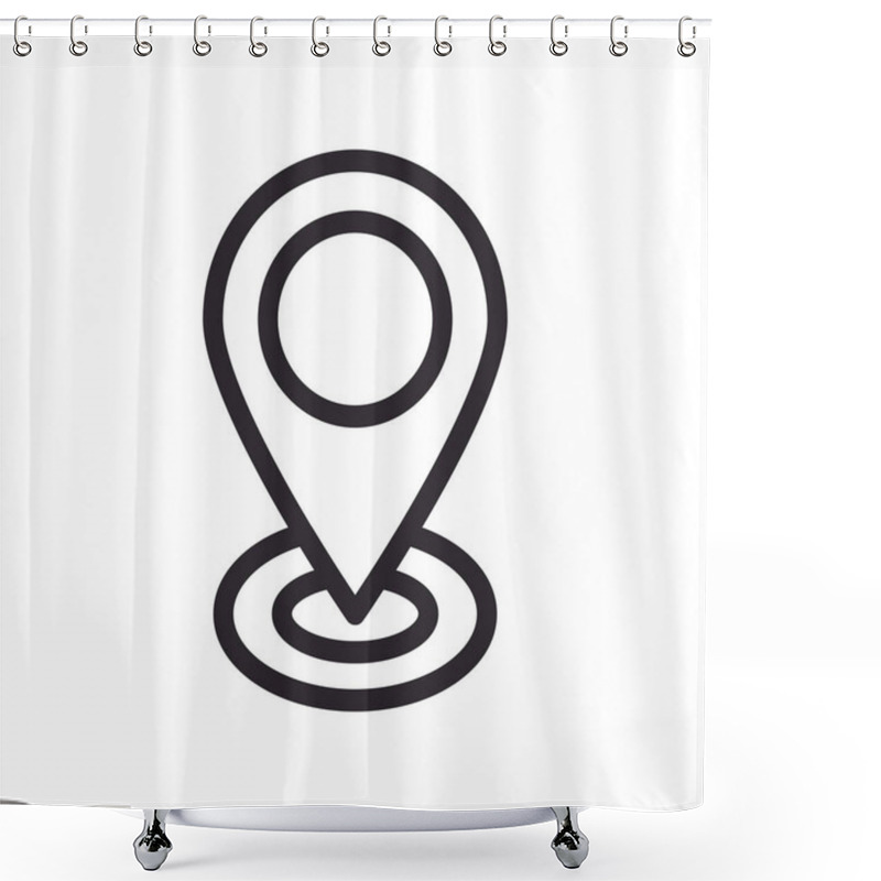 Personality  Pin Pointer Location Line Style Icon Shower Curtains