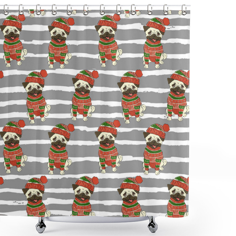 Personality  Christmas Holidays Seamless Pattern Shower Curtains