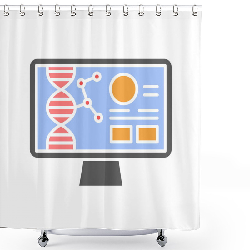 Personality  Bioinformatics Flat Icon. Vector Illustration Shower Curtains