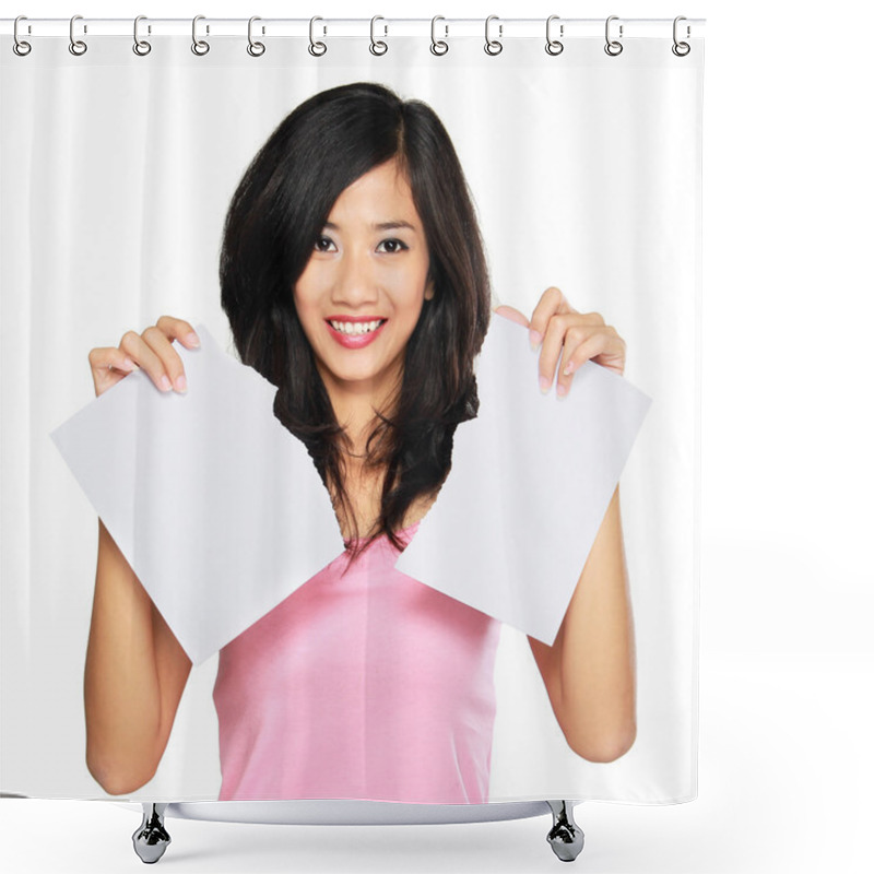 Personality  Woman Torn Apart Paper Shower Curtains