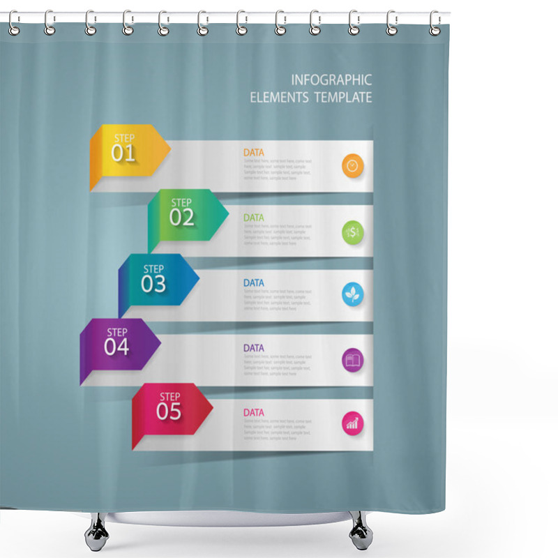 Personality  Infographic Design Template And Marketing Icons, Business Concep Shower Curtains