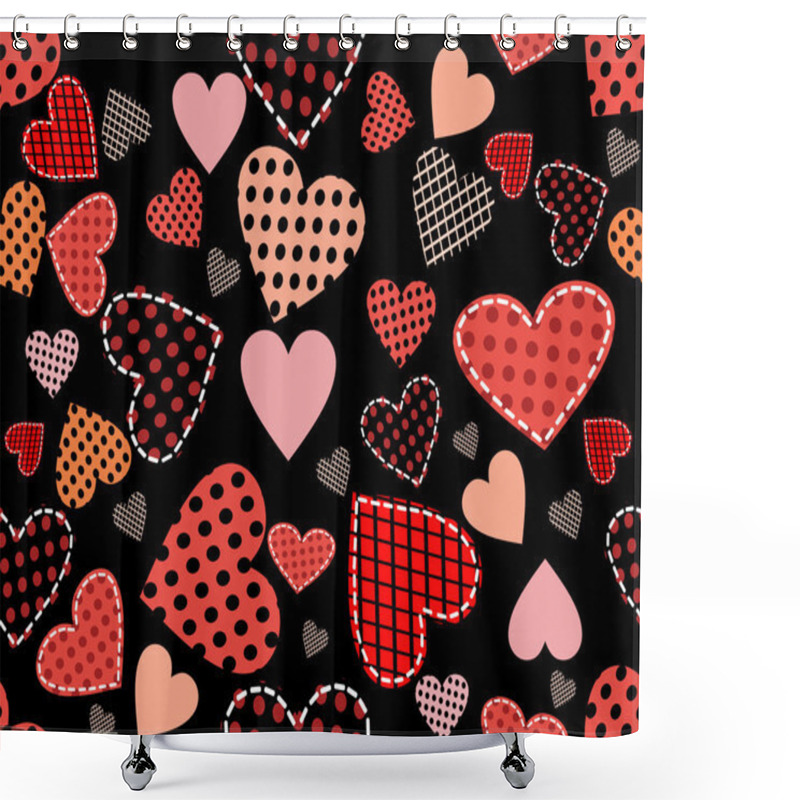 Personality  Abstract Vector Background - Hearts. Shower Curtains