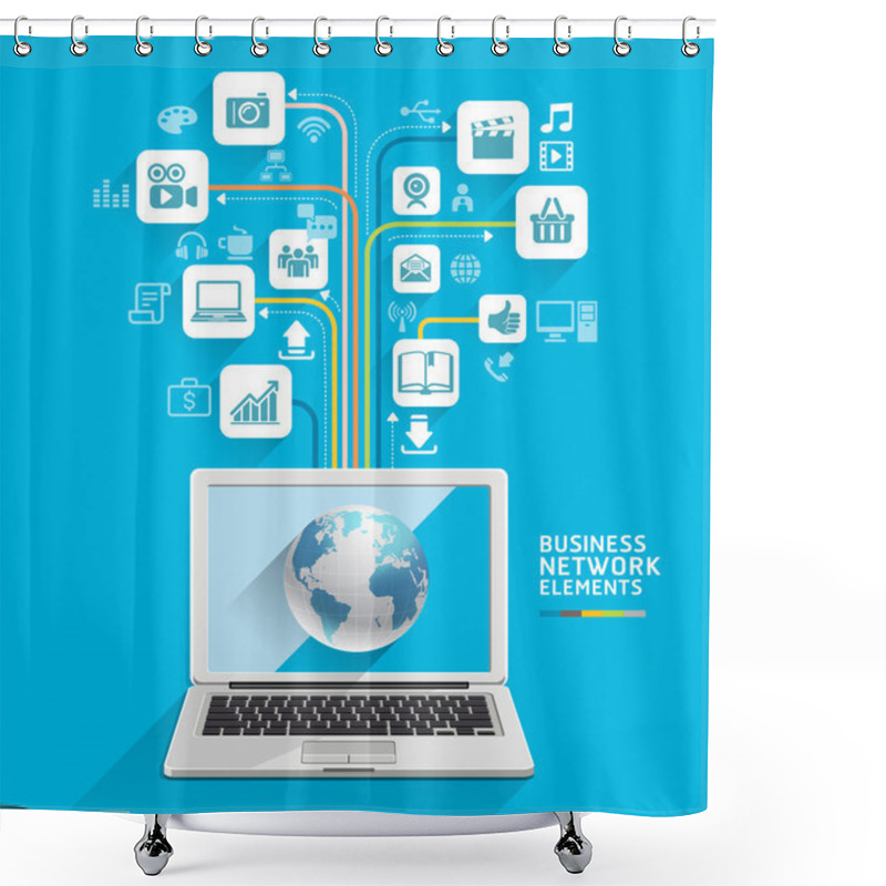 Personality  Business Computer Network. Shower Curtains