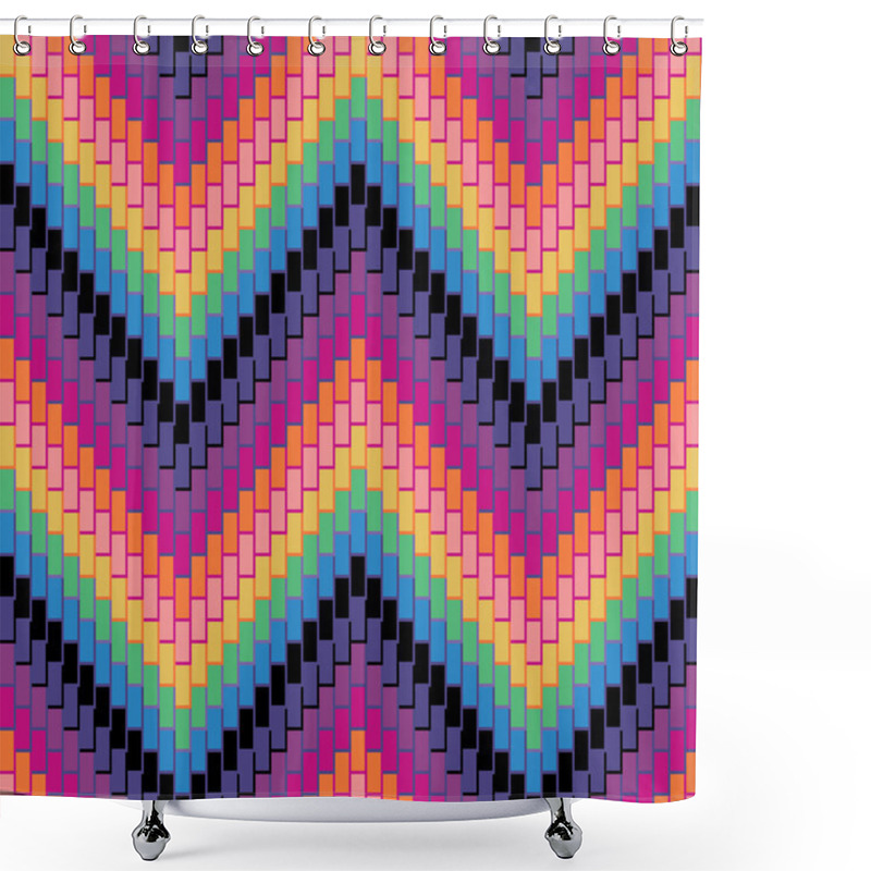 Personality  Herringbone Pattern_Multi Shower Curtains