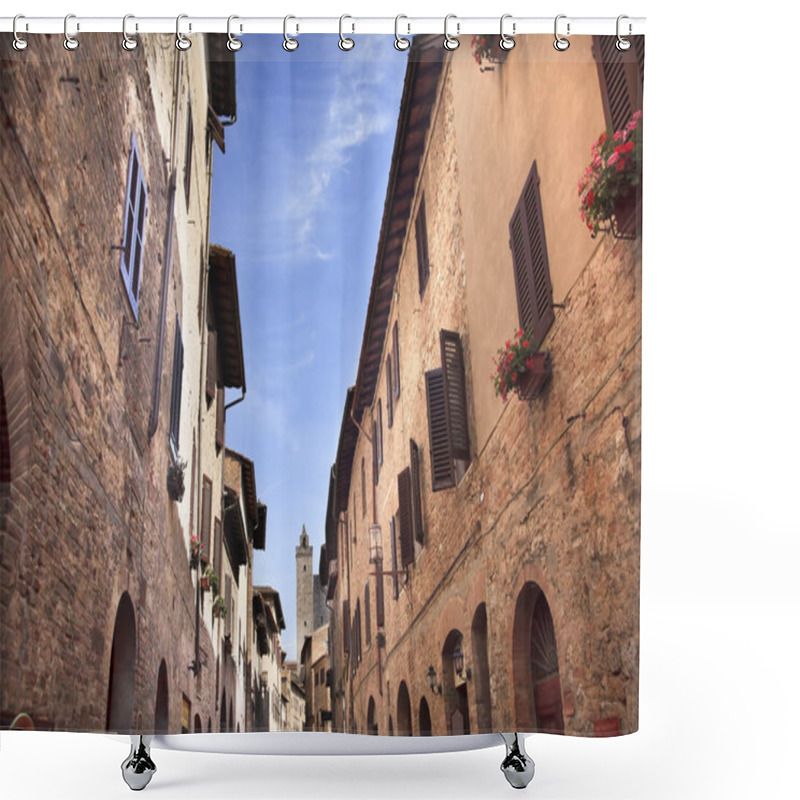 Personality  Narrow Street Via San Giovanni San Gimignano Tuscany Italy Shower Curtains