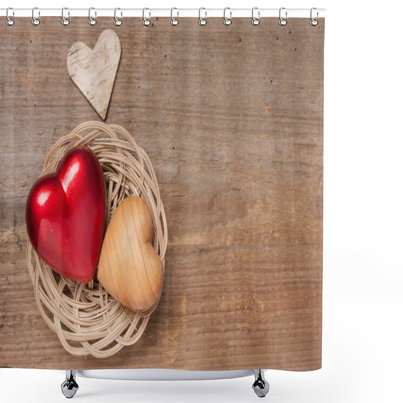 Personality  Hearts In A Basket Shower Curtains