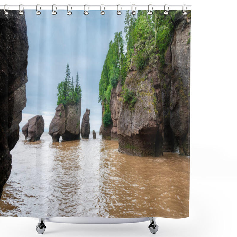 Personality  The Bay Of Fundy, New Brunswick.This Bay Is Famous For Having The Highest Tides In The World, Which Can Reach 20 Meters In Height Shower Curtains