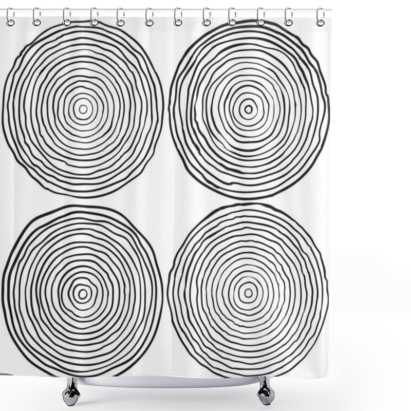 Personality  Set Of Tree Rings Shower Curtains