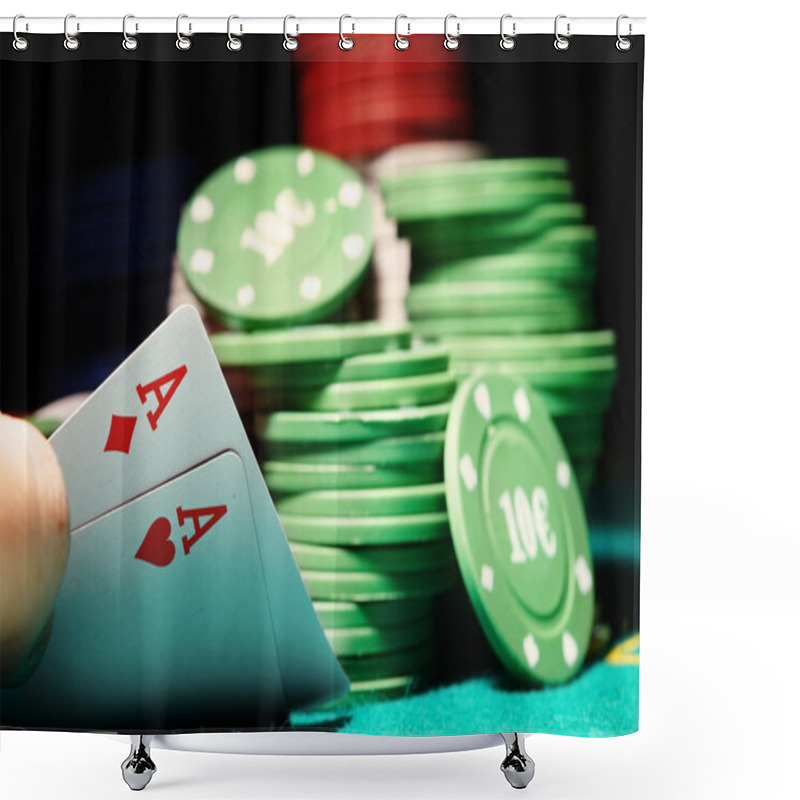 Personality  Poker Cards And Chips Shower Curtains