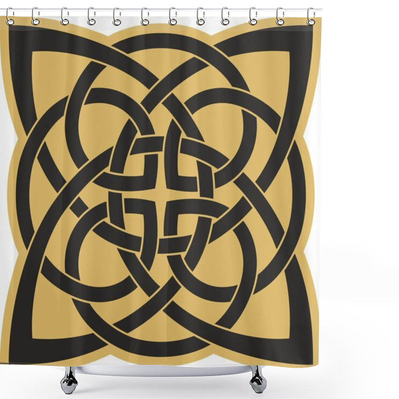 Personality  Vector Gold And Black Celtic Knot. Ornament Of Ancient European Peoples. The Sign And Symbol Of The Irish, Scots, Britons, Franks. Shower Curtains