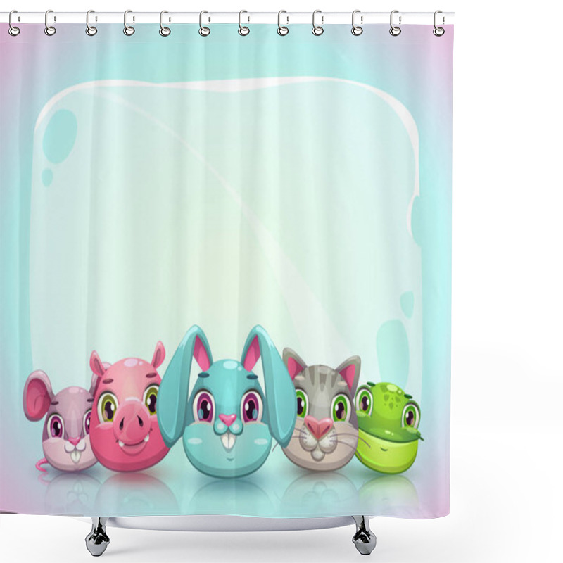 Personality  Cute Childish Horizontal Banner Template Shower Curtains