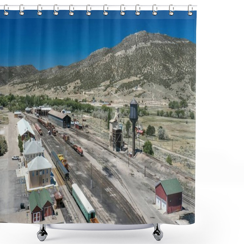 Personality  ELY, NEVADA, UNITED STATES - May 25, 2020: The Northern Nevada Railway Museum Is A Family-friendly Museum And Tourism Destination In Ely, Allowing Visitors To See A Former Train Yard. Shower Curtains