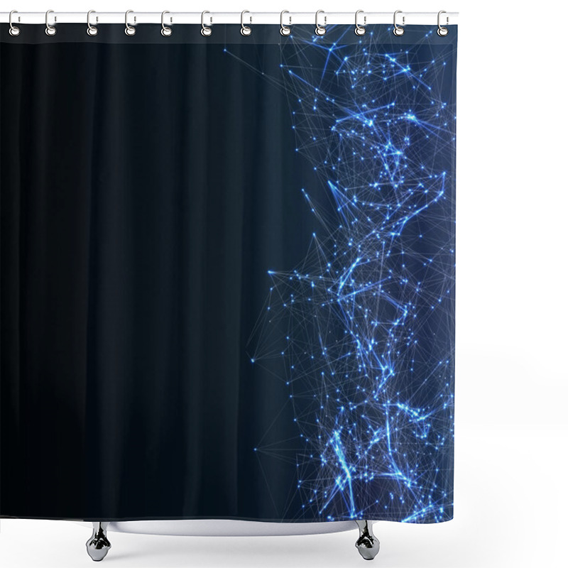 Personality  Digital Background With Cybernetic Particles Shower Curtains