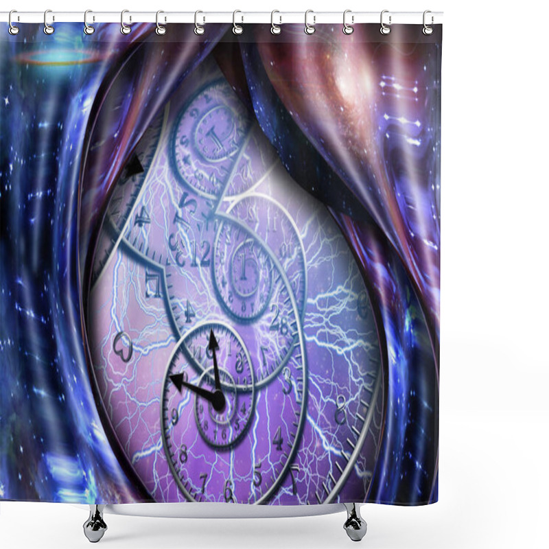 Personality  Surrealism. Spirals Of Time And Warped Space. Shower Curtains