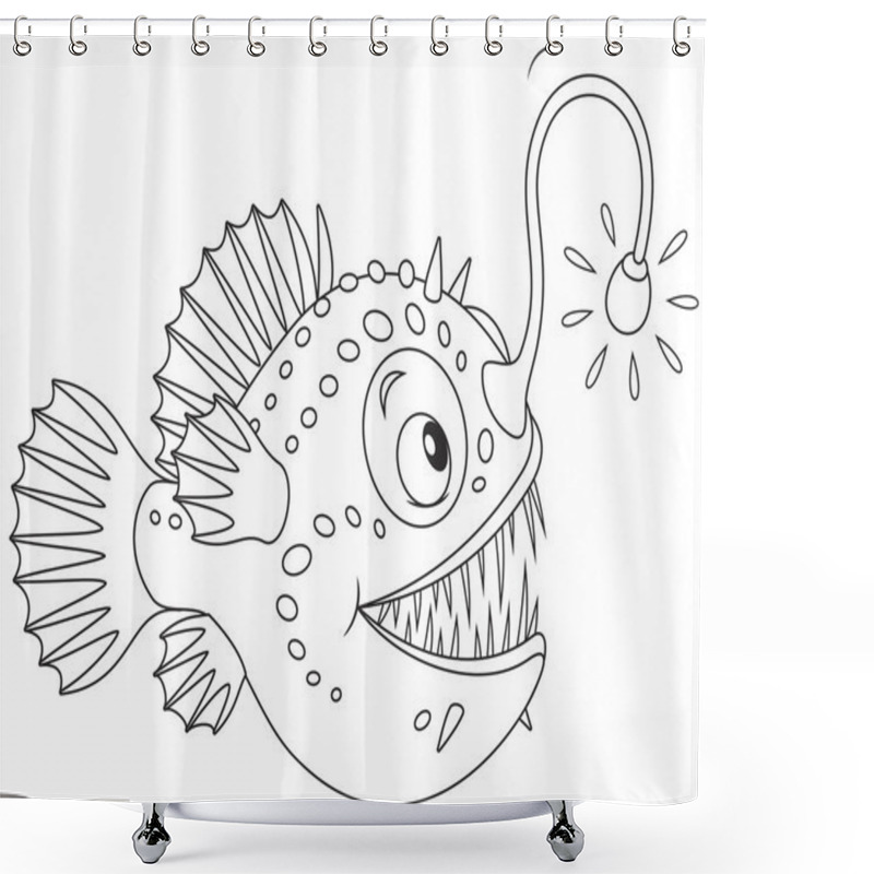 Personality  Angler Fish Swimming Shower Curtains