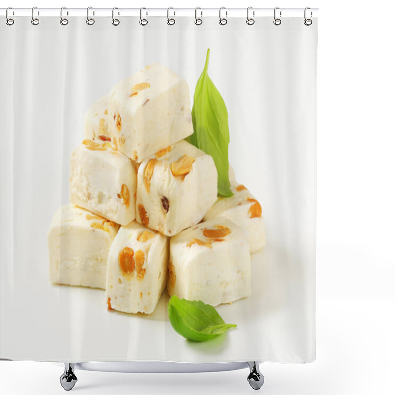 Personality  White Soft Nougat Cubes Shower Curtains