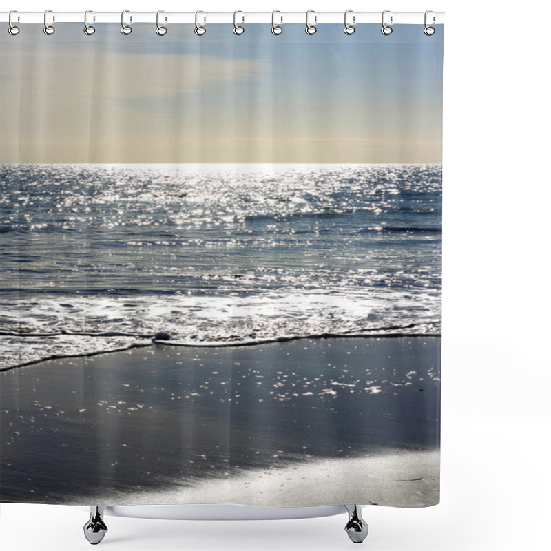 Personality  Sparkling Stars Of Sunlight On Ocean Shower Curtains