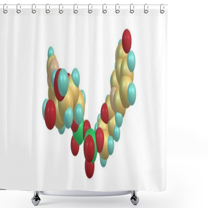 Personality  Nicotinamide Adenine Dinucleotide Molecular Structure Isolated On White Shower Curtains