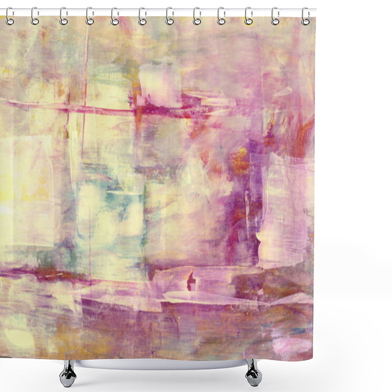 Personality  Magenta Yellow Abstract Backround  Handmade Painting Shower Curtains