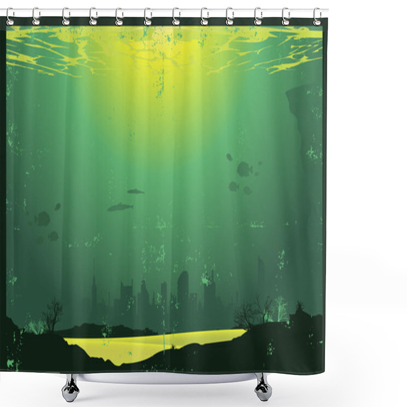 Personality  Grunge Urban Underwater Urban Landscape Shower Curtains