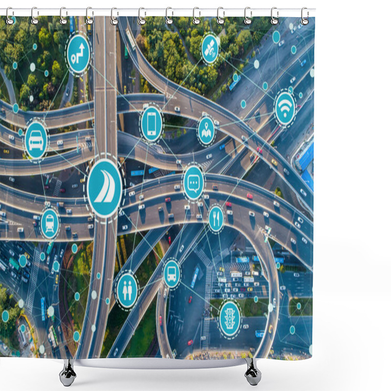 Personality  Social Infrastructure And Communication Technology Concept. IoT( Shower Curtains